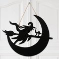 thumbnail image 1 of Colgador de puerta de Halloween, letrero de puerta negro, decoración redonda de madera, letrero colgante personalizado, letrero rústico de madera para puerta de Halloween, colgante de pared para el h, 1 of 5