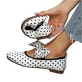 thumbnail image 5 of KEVCHE Womens Polka Dot Satin Bow Knot Round Toe Ballet Flats, Comfort Slip On Shoes, Lightweight Footwear for Casual Summer Party Wear, Retro Mary Jane Ballet Shoes, 5 of 5