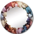 thumbnail image 2 of Designart "Pointillist Seashells in Color I" Animals Round Wall Mirror - Modern Oval Printed Decorative Oversized Mirror - Multiple Color Options, 2 of 4