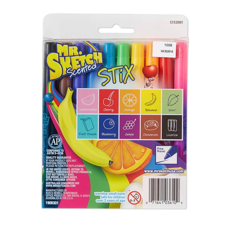 Mr. Sketch Scented Stix 10色 x 3セット Mr. Sketch, Scented Stix Markers, 10 Count, Fine Tip - Walmart.com
