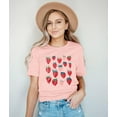 thumbnail image 3 of VILOVE Womens Strawberries Graphic Tees Crew Neck Short Sleeve Fruit Strawberries Shirts, 3 of 7