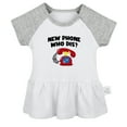 thumbnail image 1 of New Phone Who Dis Funny Dresses For Baby, Newborn Babies Skirts, Infant Princess Dress, 0-24M Kids Graphic Clothes (Gray Raglan Dresses, 6-12 Months), 1 of 4