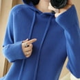 thumbnail image 5 of Gyexs Women's Oversized Fall Sweaters Casual Classic Soft Loose Fit Basic Pullover Wool Base Layer Sweater Pullover Tops Women's Fashion, Blue, Size M, 5 of 6