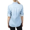 thumbnail image 4 of MixMatchy Women's Classic Roll Up Sleeve Button Down Chambray Denim Shirt, 4 of 6