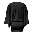 thumbnail image 6 of DHFJKG Summer Dresses For Women Casual Deep V Neck Solid Color 3/4 Flared Sleeve Slim Fit Bodycon Sexy Party Stylish Dresses, 6 of 6