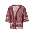thumbnail image 3 of KelaJuan Womens Sheer Shrug Cardigan Casual Bolero Open Front Crochet Lace Half Sleeve Elegant Cover Up Sweater, 3 of 7