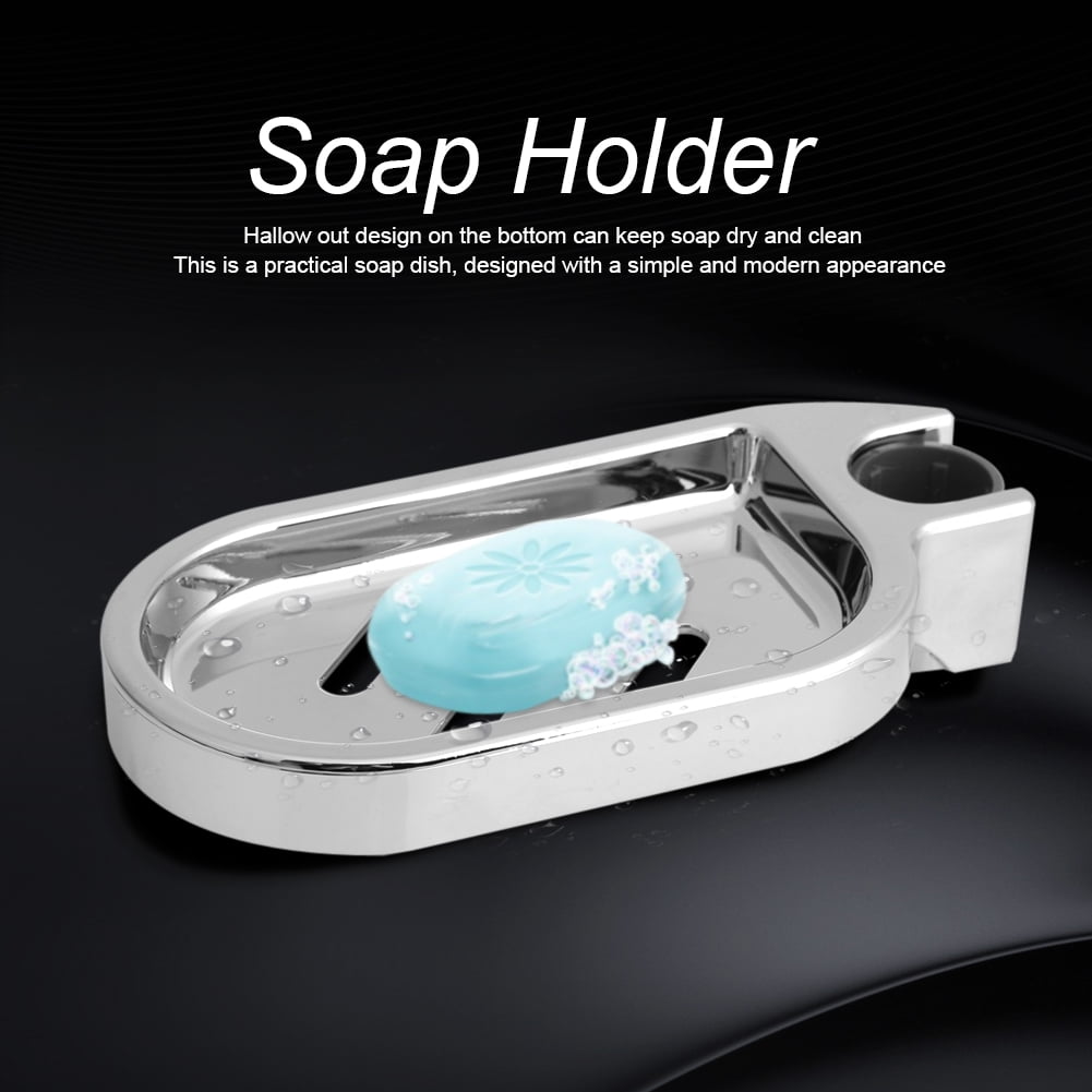 TOPINCN ABS Dish Holder Adjustable Shower Rod Slide Practical Bathroom Gadget,Soap Holder