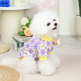 thumbnail image 4 of 2022 New Classic Plaid Sweater Teddy Bomei Dog Warm Clothes Autumn And Winter Pet Clothing rose red L, 4 of 9