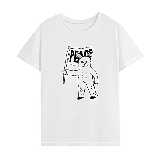 Camiseta de mujer Ropa de verano Camiseta casual con cuello redondo para vacaciones en la playa