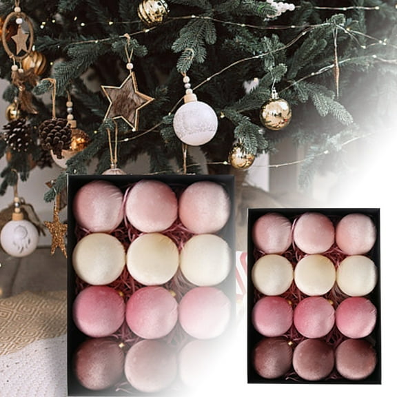 Velvet Christmas Ornaments Balls Set-Flocked Shatterproof Hanging Baubles for Xmas Tree Decorations,Neutral Textured Decorative Balls for Wreath Garland Mantel to Create a Festive Holiday Atmosphere