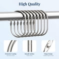 thumbnail image 3 of 12 Pcs Shower Curtain Rings, Shower Curtain Hooks Rust Proof Shower Rings for Curtain, Silver Snap Joint Shower Curtain Clips, 3 of 8