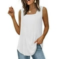 thumbnail image 2 of Yubnlvae Women's Square Neck Tank Top - 2025 Summer Casual Sleeveless Blouse - Trendy Basic Vest for Layering (S-XXL) (White | XL), 2 of 6