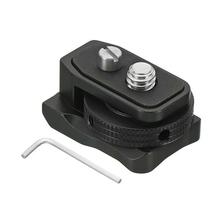 Image of Ball Head Cold Shoe Mount Adapter with 1/4 Thread Cold Shoe Bracket for DSLR Camera Black