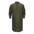thumbnail image 4 of Ensemble de Robe Musulmane en Coton pour Homme Style Arabe à Manches Longues, Boutonnée à l'Avant, Robe Décontractée pour Usage Quotidien, 4 of 9
