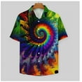 thumbnail image 3 of Rebaike Men's Tie Dye Hawaiian Shirt Psychedelic Button Down Short Sleeve Shirt Lightweight Beach Shirt, 3 of 11
