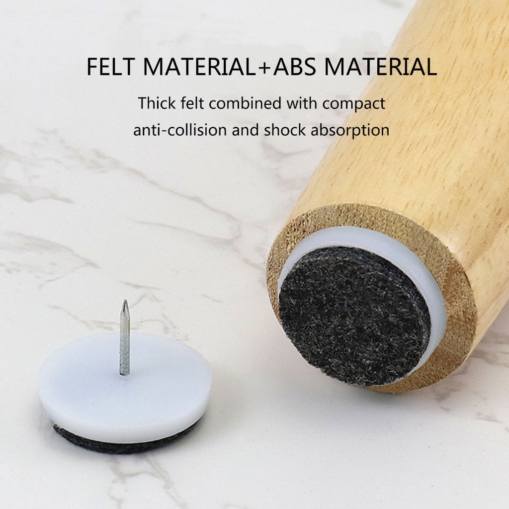 200Pcs Nails-On Noises Reduction Felt Pad Heavy Duty Chair Leg Cushions Furniture Leg Bottom Feet Glides Floor Protector