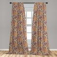 thumbnail image 5 of Ambesonne Floral Curtains, Paisley Leaf Pattern, Pair of 28"x84", Multicolor, 5 of 5