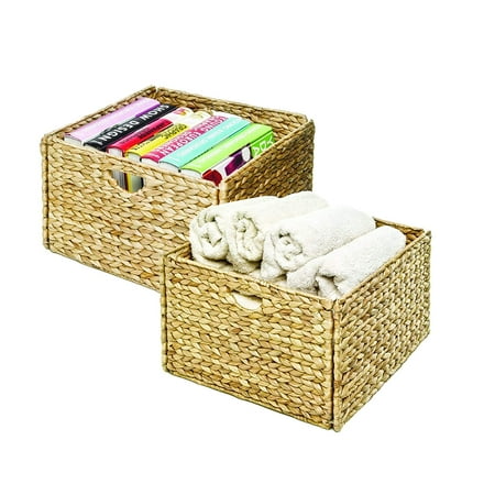 Hyacinth Pack - Woven Hyacinth Storage Cube Basket (2-Pack) - 13x13x8