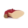 thumbnail image 3 of Unique Bargains Women's Ruffle Block High Heels Ankle Boots Red (Size 8), 3 of 8