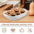 thumbnail image 4 of MasteelfCA 1Pc Ceramic Binaural Baking Tray Salad Fruit Bowl Rice Plate Cake Plate, 4 of 8
