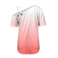 thumbnail image 4 of Annhoo Womens Tops Summer Cold Shoulder One Side Double Strap T-Shirts Short Sleeve Vacation Blouses Loose Tees, 4 of 5
