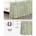 thumbnail image 3 of Turtle Green Wrap Around Bed Skirts for Queen Bed 16" Drop,Bed Skirt with Adjustable Elastic Belt Dust Ruffle Bed Valance for Bedroom Hotel Coastal Ocean Boho Flower Retro Mottled Bed Frame Cover, 3 of 7