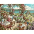thumbnail image 2 of Kruskamp, Janet 24x20 Black Ornate Wood Framed with Double Matting Museum Art Print Titled - Breakfast On The Veranda, 2 of 4