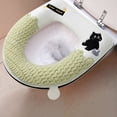 thumbnail image 4 of Kugisaki Flock Bathroom Toilet Seat Cover Pads- Soft Warmer Toilet Seat Cushion Cover Washable Cloth, Easy Installation Comfortable Toilet Lid Seat Cover, 4 of 8