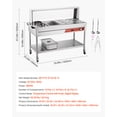 thumbnail image 3 of VEVOR Commercial Food Warmer, 7 Pans + 2 Pots Electric Steam Table, 1800W Professional Buffet Catering Food Warmer with Shield Undershelf Wheels, Stainless Steel Server, 3 of 9
