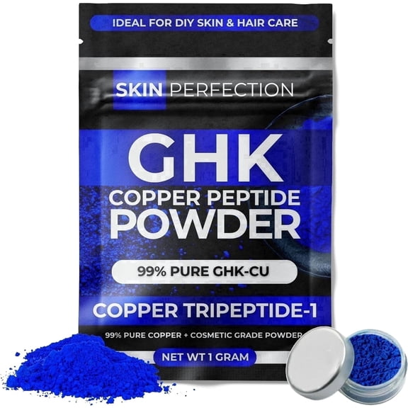 Skin Perfection Ghk-Cu Copper Peptide Powder 99.7% Pure Diy Ghk Powder to Make a Serum for Face Hair Scalp 1g