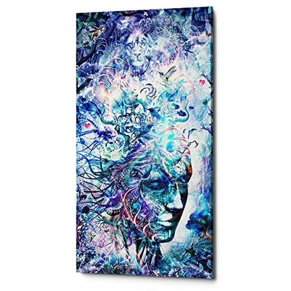 Epic Graffiti Rêves d'Unité Toile Murale Giclée, 20 Pouces x 40 Pouces, Bleu