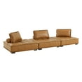thumbnail image 2 of Modway Saunter Tufted Vegan Leather Vegan Leather 3-Piece Sofa in Tan, 2 of 10