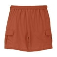 thumbnail image 6 of NAISIBABY Boys Cargo Shorts, Loose Fit Elastic Waist with Pockets Summer Casual Sports Bermuda Shorts Orange 9-10T, 6 of 6