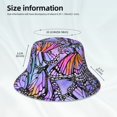 thumbnail image 6 of Gaeub Watercolor Butterflies Printed Double Sided Reflective Bucket Hat Foldable Sun Hat for Camping Hiking Fishing, 6 of 9