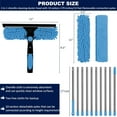 thumbnail image 2 of 20+ Feet Reach 2 in 1 Window Washing Squeegee & Duster with Extension Pole, Natubeau Window Cleaning Tool with 2 Replace Pad for Home Indoor Outdoor Window Washing, Blue, 2 of 10