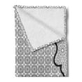 thumbnail image 2 of Moroccan Soft Flannel Fleece Throw Blanket, Art Background with a Group of Traditional Turkish Ottoman Forms Patterns, Cozy Plush for Indoor and Outdoor Use, 70" x 90", Black White, by Ambesonne, 2 of 5
