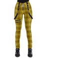 thumbnail image 5 of Fashionable Casual Plaid Pants Zipper Decorated Overalls Personalized Pants-Purple-XL, 5 of 6
