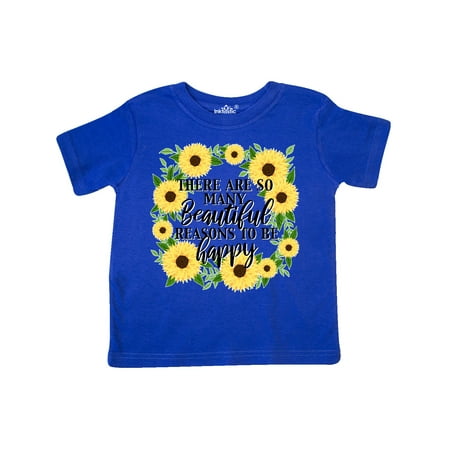 

Inktastic There are so many Beautiful Reasons To Be Happy with sunflower wreath Gift Toddler Boy or Toddler Girl T-Shirt