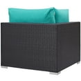 thumbnail image 3 of Modway Convene Aluminum and Rattan Outdoor Patio Corner in Espresso/Turquoise, 3 of 3