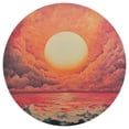 thumbnail image 2 of Round Grid Placemat ,One Sizex6, Round Placemat, PVC Plate Mat，15.4 Inch Non-Slip and Heat Resistant, Table Placemat, Dining Room Placemat Orange Pretty Sun, 2 of 7
