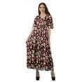 thumbnail image 1 of Moomaya Tunique à Manches Courtes Robes de Cocktail pour Femmes Robe en Coton Slub Imprimée, 1 of 4