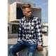 thumbnail image 2 of Build Your Brand - Camisa de manga larga a cuadros para hombre (Blanco/Negro), 2 of 3