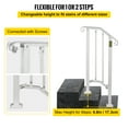 thumbnail image 4 of VEVORbrand Handrail for Stairs Outdoor Step Handrail Picket 1 Fits 1 or 2 Steps Rail Height adjustable Wrought Iron Handrail, Matte White, 4 of 10