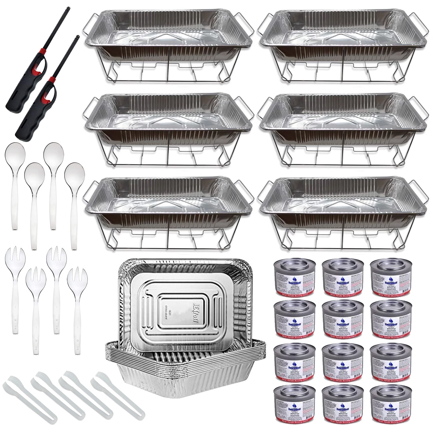 Chafing Dish Buffet Set Disposable Buffet Servers and Warmers, Buffet