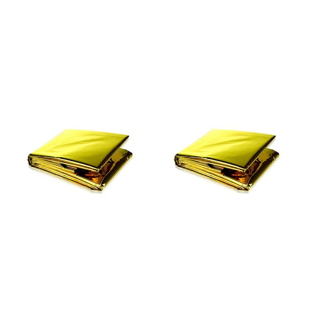 Manta de emergencia Toystoory para acampar al aire libre a prueba de viento Oro 140x210cm 2piezas