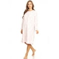 thumbnail image 2 of Lati Fashion Fleece Women Nightgown Sleepwear Pajamas Female Long Sleeve Sleep Dress Nightshirt Pink 1X, 2 of 5