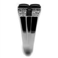 thumbnail image 4 of Luxe Jewelry Designs Men's Stainless Steel Cross Shaped Ring with Semi-Precious Black Jet Agate -, 4 of 4
