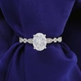 thumbnail image 2 of solitaire jewels 1.75CT Art Deco Oval Moissanite Engagement Ring For Women, 18K White Gold, 2 of 5