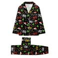 thumbnail image 6 of mgoYE Family Christmas Pajamas Couple Matching Pajamas Sets Silk Long Sleeve Button Sleepwear Satin Pjs Shorts Set Soft Lounge Set, 6 of 6