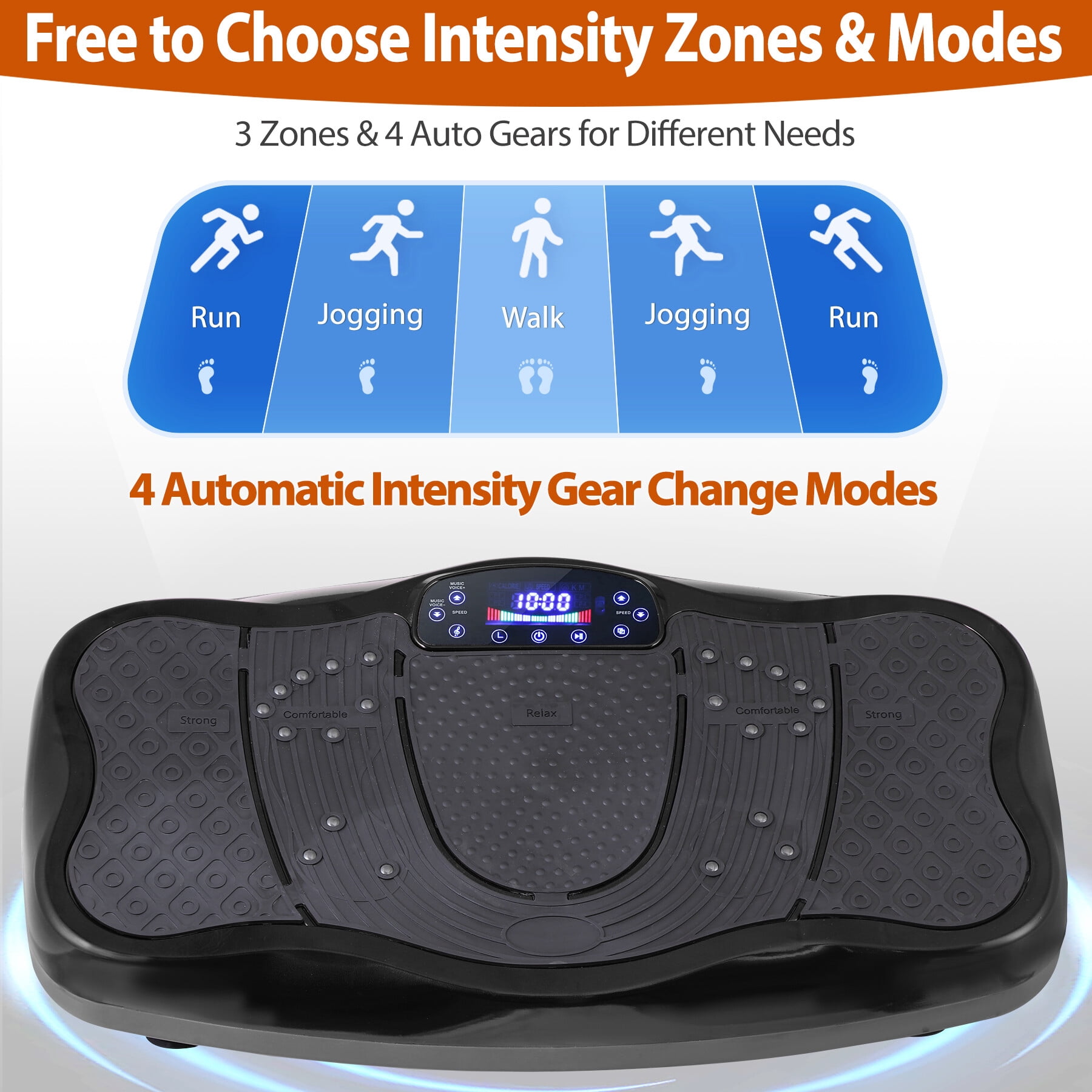 ZENSTYLE Waver Vibration Plate Exercise Machine Whole Body Workout Vibration Fitness Black